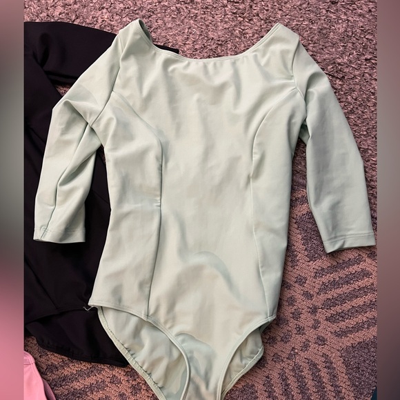 3 MARIIA CROWN ballet 3/4 leotard boat neck S - Picture 4 of 6